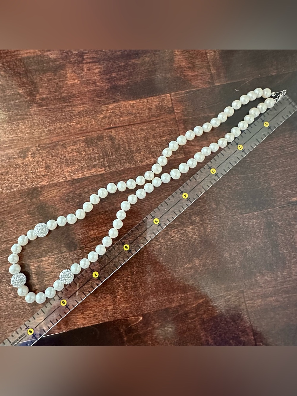 Freshwater pearl & sterling necklace, 18in - Picture 6 of 7